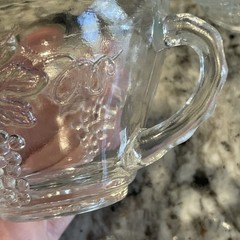 Vintage Clear Glass Punch Glasses Harvest Grape Pattern Set Of 12