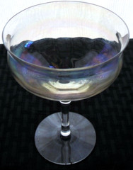 Iridescent Clear Crystal Glass Optic Paneled Champagne Glass