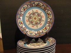 EURO CERAMICA ZANZIBAR 8 DINNER PLATES 10 3/4″