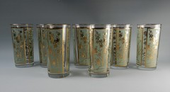 Set of 7 Vintage 1960s Libbey Highball Tumblers «Four Seasons» Pattern.