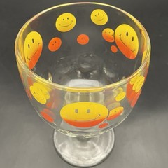 Bartlett Collins Orange Yellow Happy Face aka Smiley Face Goblet USA 14oz 6”tall