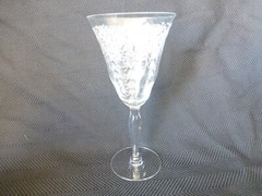 Vintage Morgantown Etched Glass Carlton Pattern Goblet