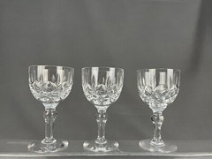 9 Vintage Stuart REGENT Cut Crystal 5 1/8″ Claret Wine Glasses; England Mint