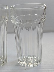 Vintage Hazel Atlas Clear Glass Ribbed Tumblers Set of 3 French Cafe Style…
