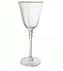 VINTAGE MIKASA «SONATA GOLD» RIM CRYSTAL WINE GLASSES 8 1/4″ Tall – SET OF 5