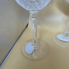DePlomb 24% Lead Crystal Water Wine Goblets USA Diamond Cut Stem Set of 4 NWT