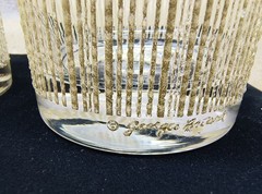 Rare! 2-Georges Briard MCM Icicle Double Old Fashioned Glasses, Rocks, Low Ball