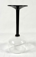 💥Vintage Luminarc France Black Stem Wine Glasses Set 4 Clear Bowl Goblets.