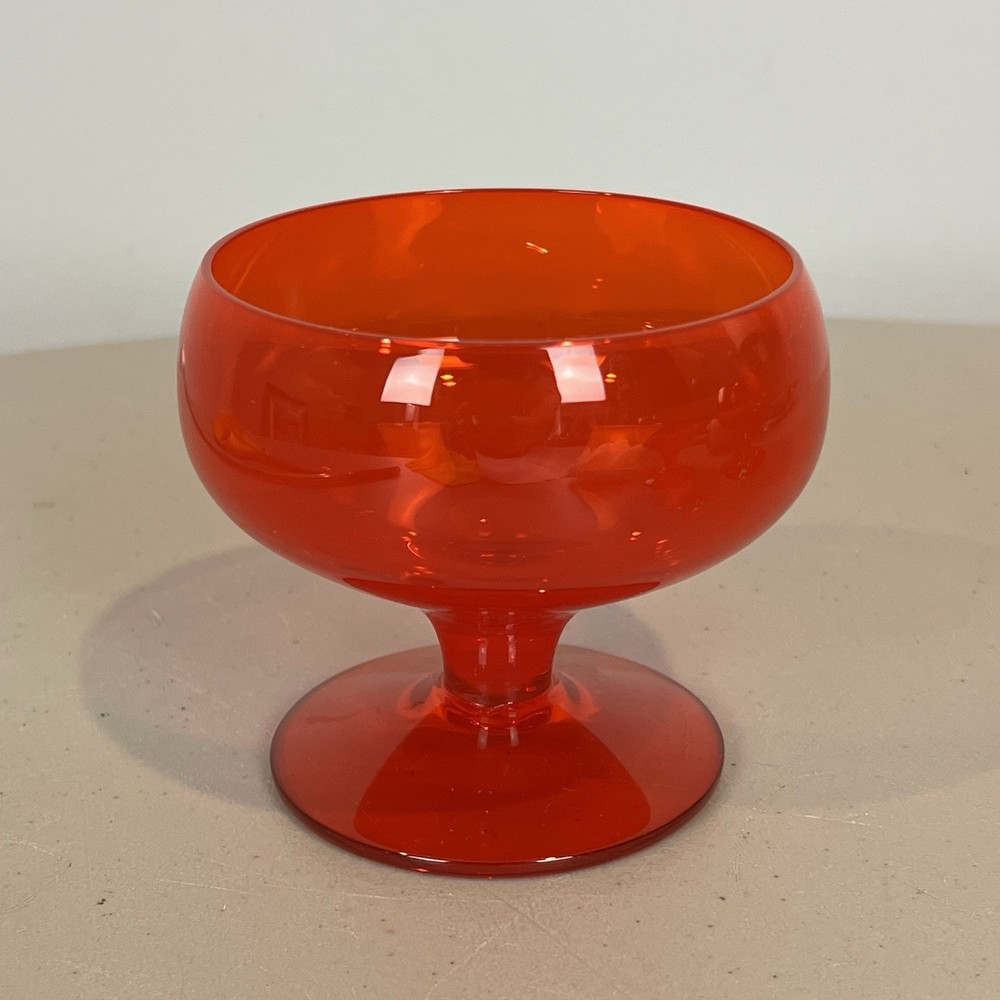 Morgantown Gypsy Fire Orange Glass 8 oz MCM 60s Drinkware Unmarked