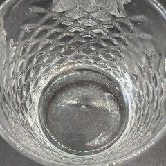 Set of 4 Clear Pressed Glass Tumbler Glasses Diamond Pattern Round 3.5″ x 3.25″