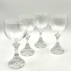 Mikasa Crystal THE RITZ Wine Glasses 6.5” Set of 4 Stemware