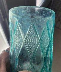 Vintage Anchor Hocking Aquamarine Gemstone Kimberly 5.25″ Glass Tumbler w/DWD