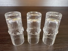 3 Iittala Finland Niva Textured Clear Shot Cordial Glasses by Tapio Wirkkala