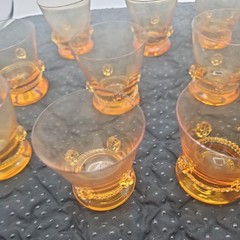 Rare cordial Glasses amber Blown Glass