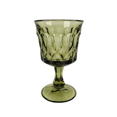 Vintage Noritake Thumbprints & Panels Wine Glass Set of 3 Green MCM 1970-80s