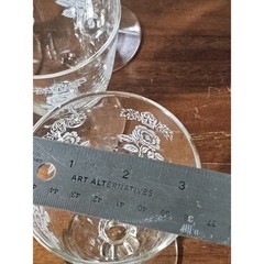9 Vintage Libbey Etched White Rose Crown «QUEEN ESTHER» Goblets Htf Pattern