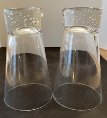 Set Of 4 CONTROLLED BUBBLE 10oz. Highball Glass , Heavy Bottom, 6×3.25”, 10 Oz