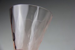 Set of 2 Tiffin-Franciscan Diamond Optic Pink & Green Juice Glasses