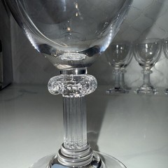 MIKASA CLEAR PARTHENON 7 OZ WINE 6″ GLASSES GOBLETS IONIC COLUMN STEM Set Of 7