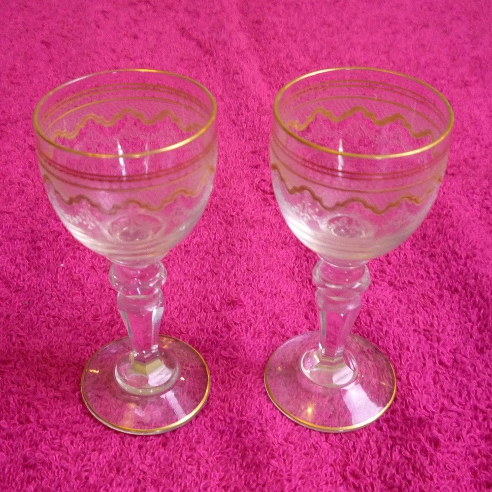 {SET(s) OF 2} St Louis Crystal (Beethoven) 3 1/2″ CORDIAL GLASSES Exc (3 set ava