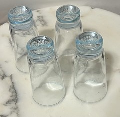 Tinted Blue Glass 4 OZ 4 1/4″h Liquor Alcohol Shot Glasses Shooters Set of 4