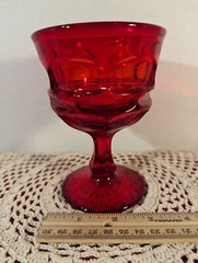 Fostoria Glass ARGUS RUBY Water Goblet Beautiful Piece Gorgeous Deep Color EC
