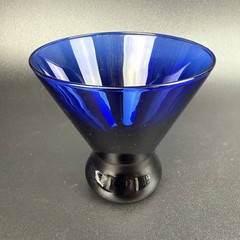 Cobalt Blue 4” Lowball Stemless Cocktail Martini Glass Barware