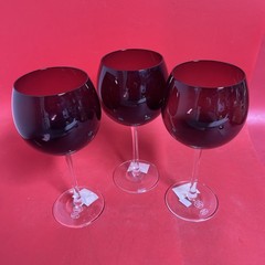 JC Penney AMETHYST BALLOON GOBLETS – Set of 3 – 8 3/4″ Wine Goblets