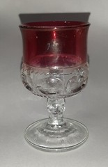 Kings Crown Ruby Red Goblet Crystal Cranberry Flash Thumbprint Wine Glass