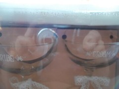Vintage Anniversary Champagne Glasses Loves Remembrance By Heartline- Bin N