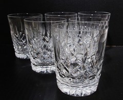 Old Irish Waterford Crystal Lismore 6 Double Old Fashioned Tumblers