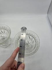 SET OF 2 EAPG JENKINS GLASS COMPANY DAHLIA CLEAR CHAMPAGNE/SHERBET 3.5″ 5oz
