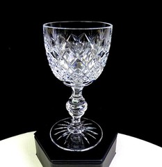 Kusak Brilliant Cut Crystal Cherry Diamond & Fan 2 pc 5″ Port Wine Glasses 1975-