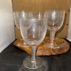 Stuart Crystal ARIEL Air Twist Wine ~ Water Goblet Glass Set Of 6. (N)