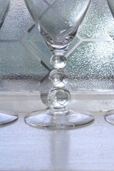 4 Vintage Art Deco Ball Stem Wine Glasses Aristocrat by Bryce