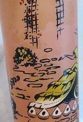 Vtg 1950s Libbey Southern Belle Lady Pink Frosted Drinking Glass CottageCore