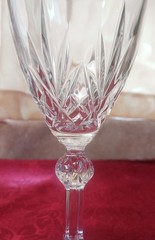 Set Of 5 Royal Crystal Rock LINEA GALA Wine Water Glasses 6-3/8″ Barware Vintage