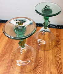 Margarita Glasses Cristal D’Arques Set of 2 Vtg Cactus Man Sombrero Stem Siesta
