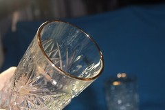 Libbey Hobstar Iced Tea/water Glasses With Gold Rims 6 1/4” Set Of 3