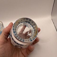 Vintage Mid-Century Modern Old Fashioned Glasses, Set of 2 – Gold & Blue