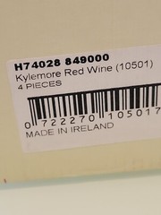 Galway Irish Crystal KYLEMORE Red WINE 10501 24% Lead Crystal Box Of 4 NIB
