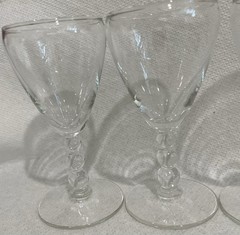 Vintage Libbey Knob Hill Candlestick Style Glass Goblet Ball Stem 4.75” Set 4