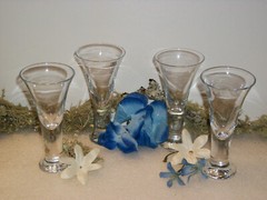 Set of 4 Handcrafted Clear Liquor Glasses Aperitif Cocktail 4″ Tall