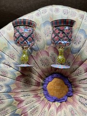 Mackenzie Childs (2) Wine Glasses