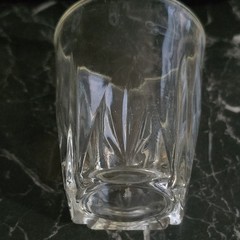 Vintage Federal 3″ Juice Glasse Embossed Ribs Square Bottom Clear