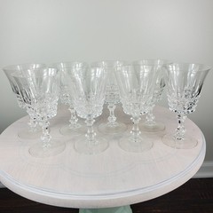 Vintage W.M. Dalton French Lead Crystal Goblets SET OF 8 in Original Boxes No 1