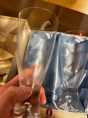 iittala Tapio Goblet Beer Glass Pair Set Unused with Box Rare signed
