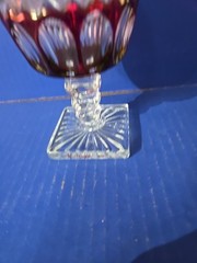 Westmoreland Wakefield Ruby Red Flashed Glass Goblet 6.5″ ARTIST SIGNED