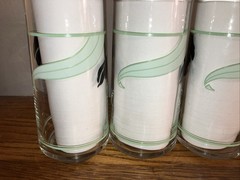Vintage Set of 5 Corelle Black Orchid Glass Tumblers