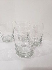 4 Vintage Anchor Hocking Clear Ribbed Bottom Juice Drinking Glasses Tumblers MCM